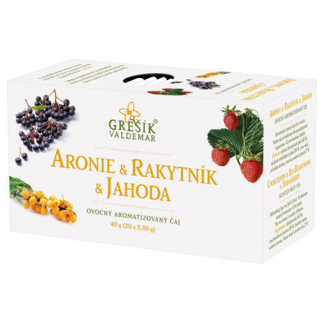 Grešík ARONIE & RAKYTNÍK & JAHODA čaj 20 x 2 g